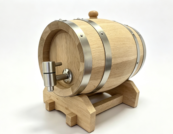 Wooden Plank Barrel  (Wooden Bung & Stainless Steel Spigot)