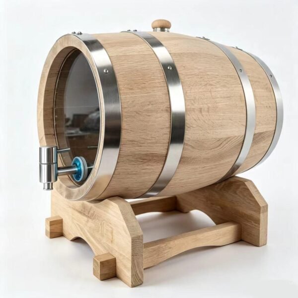 Transparent Oak Barrel  (Wooden Bung/ Stainless Steel Bung)